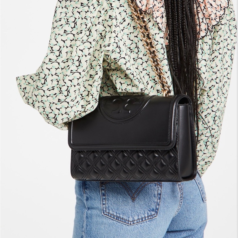 Tory Burch Black Quilted Leather Crossbody Bag